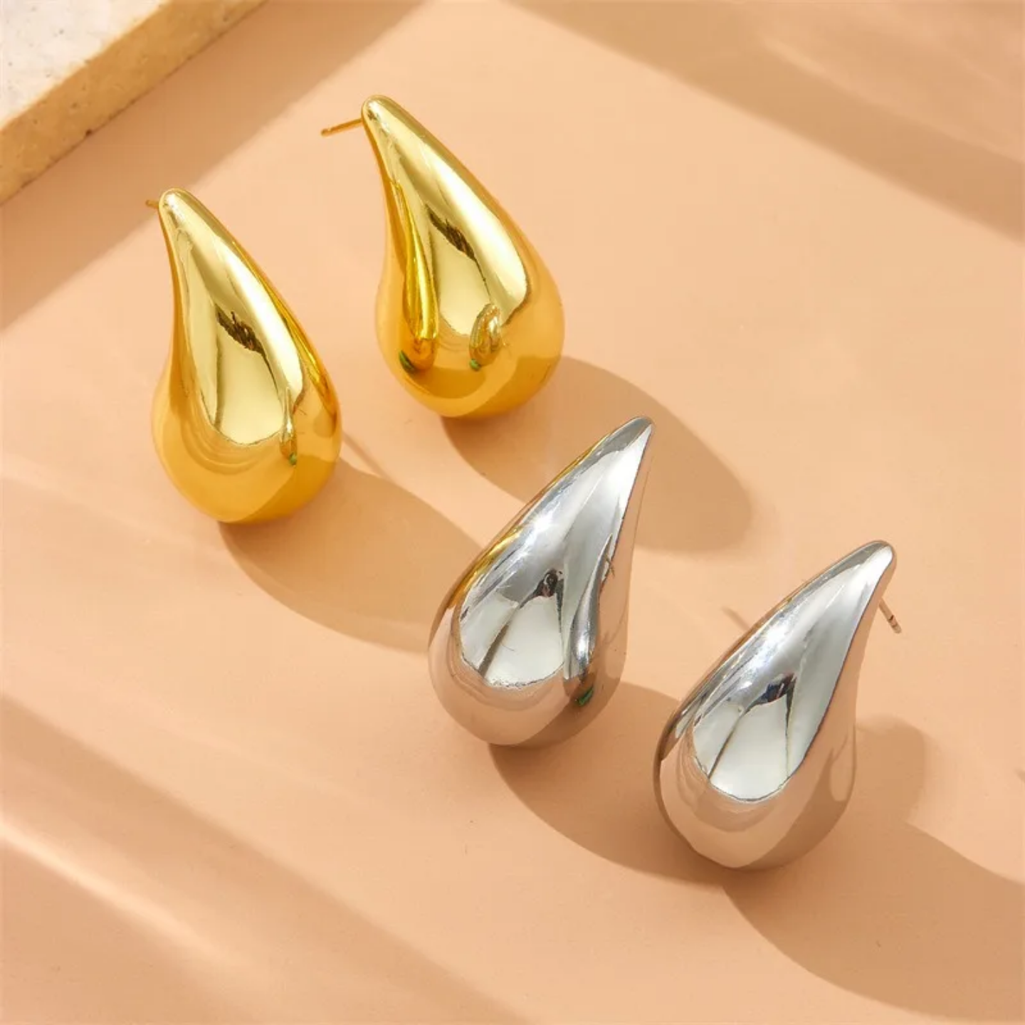 Ensemble de bijoux goutte d'eau en acier inoxydable