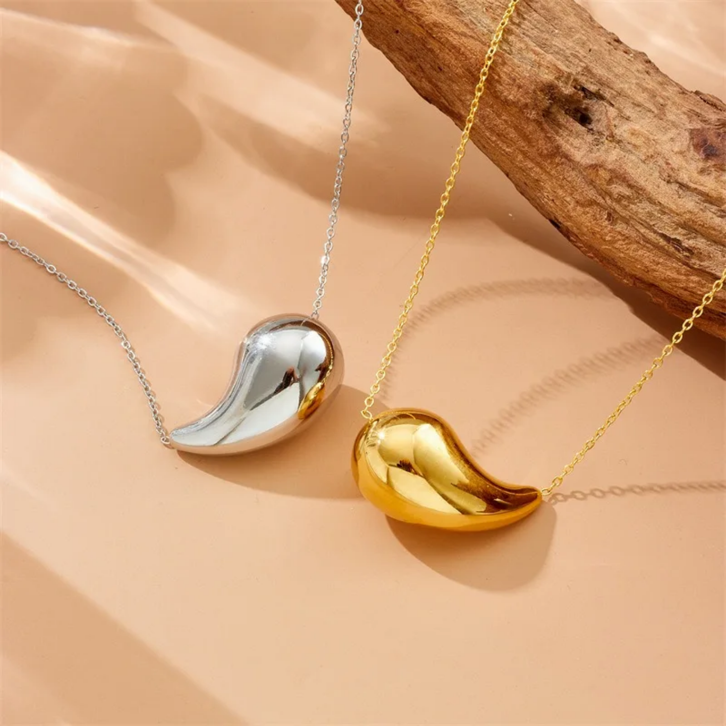 Ensemble de bijoux goutte d'eau en acier inoxydable