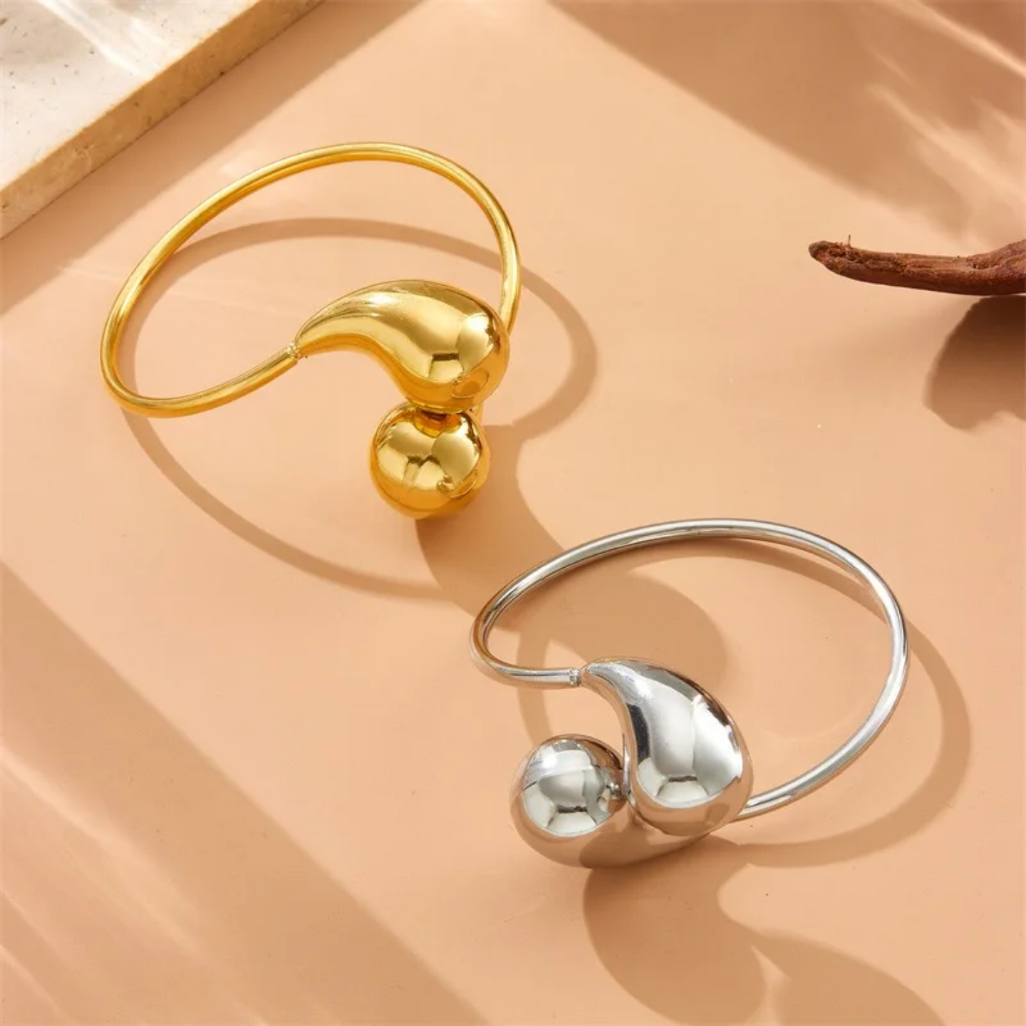 Ensemble de bijoux goutte d'eau en acier inoxydable